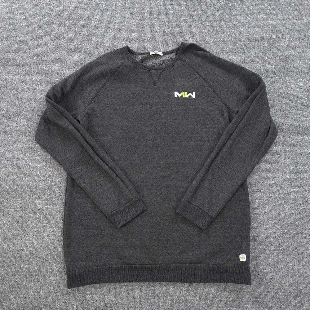 Marine Layer Sweatshirt Mens XL Grey Double Knit Raglan COD‎ MW2 Logo Prep